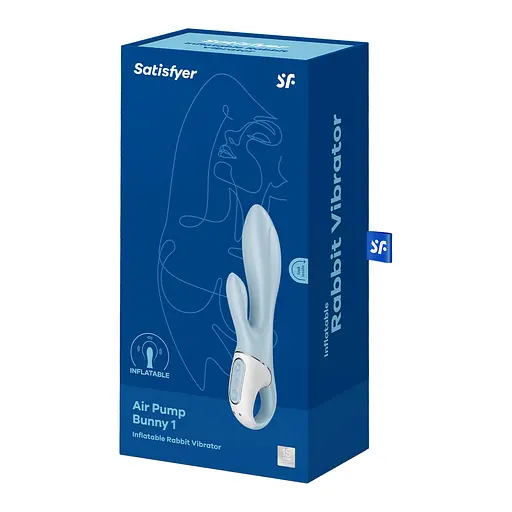 Вібратор-кролик Satisfyer Air Pump Bunny 1 20 см блакитний - фото 6