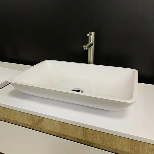 Раковина Adamant умывальник LOWER искусственный камень прямоугольная - фото 3