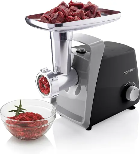 Gorenje М'ясорубка, 1600Вт, 2,2кг/хв, 2 решітки, пластик+метал, чорний - фото 3