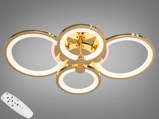 Люстра LED з пультом золото 70 Вт 3 кольори 8022 - фото 1
