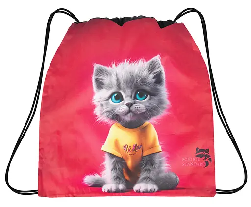 Мешок для сменной обуви для девочки c Котиком School Standard MSS-36
