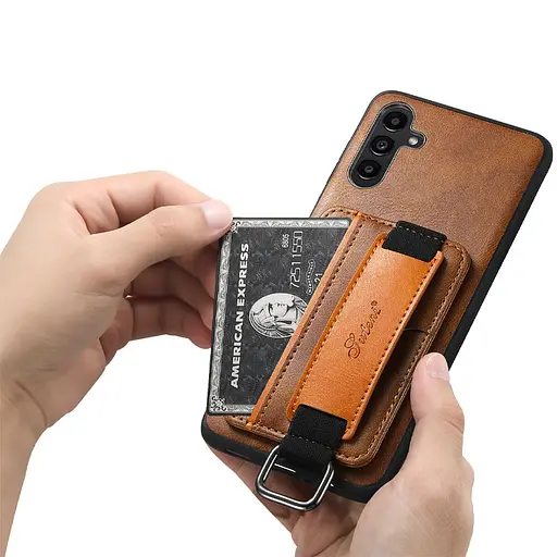 Шкіряний чохол Epik Wallet case and straps для Samsung Galaxy S24 Коричневий / Brown - фото 7