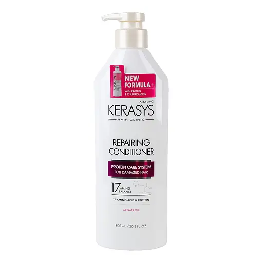 Набор: шампунь Kerasys Hair Clinic Repairing Shampoo Восстанавливающий 600 мл + кондиционер Kerasys Hair Clinic Repairing Rinse Восстанавливающий 600 мл - фото 3