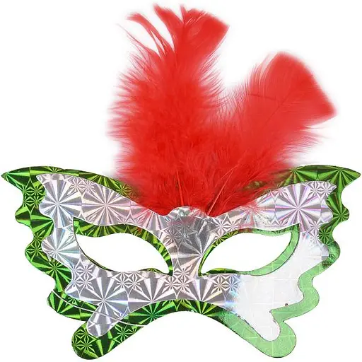 Маска 3D голограмма с перьями, 10 шт. в упаковке