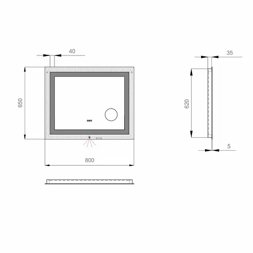 Зеркало Sanwerk Ультра "Мега" 80x65 ZU0000136 - фото 5
