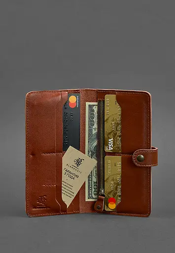 Шкіряне портмоне 7.0 світло-коричневе - фото 5