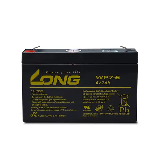 Аккумуляторная батарея 7 Ач 6 В WPS7-6 KUNG LONG (44-00303) - фото 2