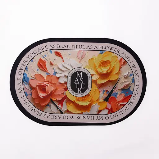 Діатомітовий 3d килимок овальний для дому Beautiful Flowers 38×58 (см) вологопоглинальнючий килимок для кухні ванни та туалету Yiwu HP-42-55