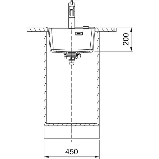 Кухонна мийка Franke Maris, фраграніт, прямокутник, без крил, 410х510х200мм, чаша - 1, врізна, MRG 610-37 TL, чорний матовий - фото 4