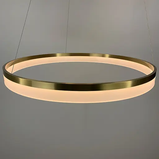 Современная круглая подвесная LED люстра в латунном каркасе Ст. M 2702 AB | Line F - фото 2