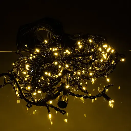 Вулична гірлянда Бахрома GarlandoPro 12 м 200 LED чорний дріт Жовтий 12MBY