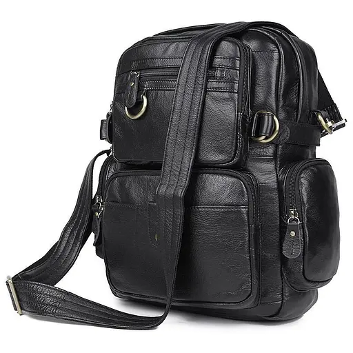 Кожаный мужской рюкзак John McDee 36х25.5х10 см sum0026155 - фото 5