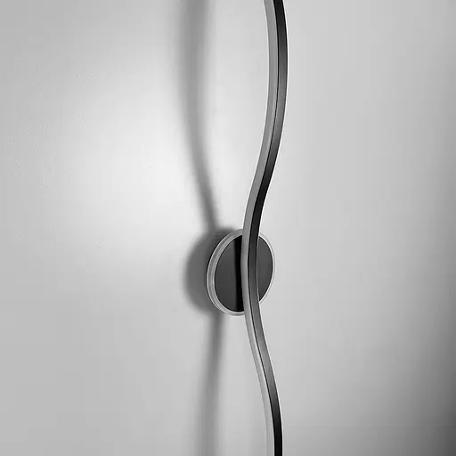 Чорне видовжене хвилеподібне бра 100 см 4000K Арт. WB 31/1000 BK Line F - фото 3