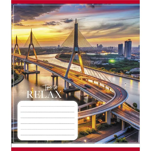 Зошит загальний "Міста в вогнях" Leader 096-630107K-5 в клітинку, 96 аркушів (959063) - фото 1