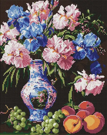 Набір з алмазною мозаїкою Краса ірисів Ideyka AMO8123, 40x50 см