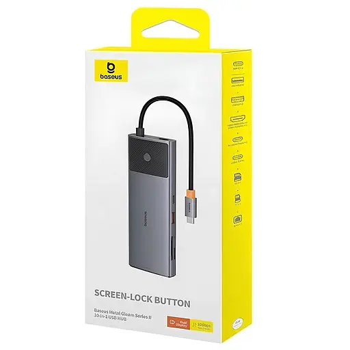 Перехідник HUB Baseus Metal Gleam Series II OS 10in1 (B00061800123-00) Cosmic Black - фото 4
