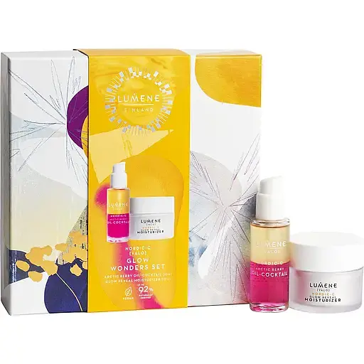 Набор Lumene Valo Glow Reveal: Дневной крем, 50 мл + Увлажняющий коктейль Valo Arctic Berry Oil-Cocktail, для сияния кожи, 30 мл (8000020096451) - фото 1