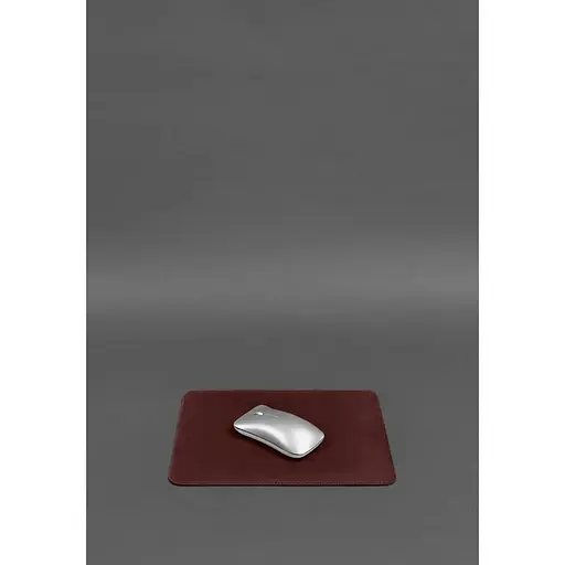 Килимок для мишки  BlankNote Crazy Horse з натуральної шкіри 1.0 бордовий  - фото 4