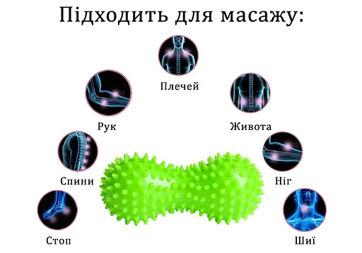 Массажный мячик EasyFit Goober с шипами зеленый (EF-1072-GN) - фото 2