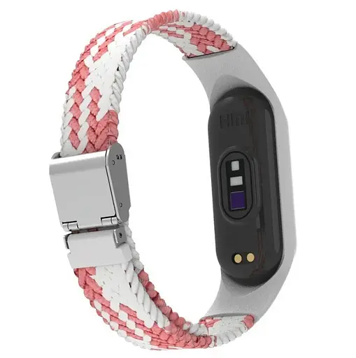 Ремінець Braided Buckle Mi Band 3/4/5/6/7 Білий Рожевий (11) - фото 2