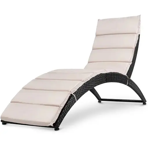 Садовый шезлонг Di Volio Ciampino черный/белый