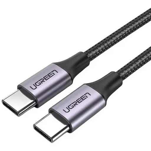 Кабель USB 2.0 Ugreen Type-C M-M 1 м 18W Чорний Round Cable Nickel Plating Aluminum Shell US261