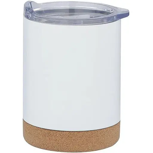 Кофейная кружка с пробковым дном 360 мл White из нержавеющей стали с двойными стенками - фото 1