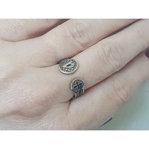 Золотое кольцо Харьковская ювелирная фабрика Молитва. 80824-Ч 17,5 - фото 2