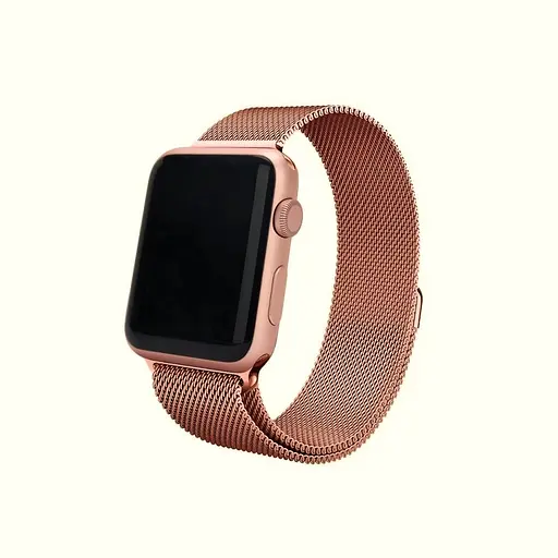 Ремінець Creasted для годинника Milanese loop steel bracelet Apple watch, 42 44 мм рожеве золото - фото 3