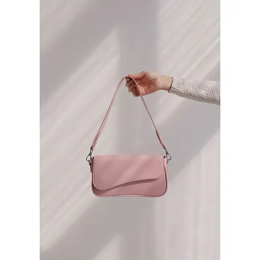 Жіноча шкіряна сумка Nona 2.0 рожева краст - фото 1