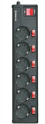 Мережевий фільтр RS-6 EXTRA 3,0m черний (EL122300002) - фото 1