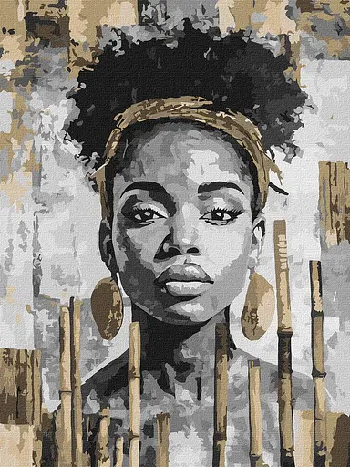 Набір для розпису по номерах Екзотичний монохром, Ideyka, 30x40 см, КНО8566