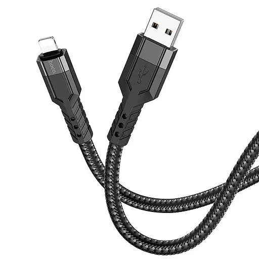 Кабель Hoco Lightning charging data cable U110, 120 см чорний 6931474770561 - фото 1