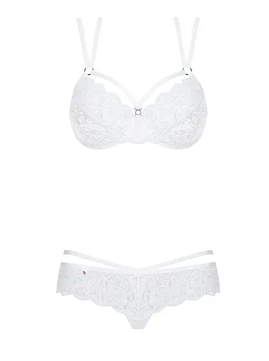 Мереживний комплект еротичної білизни Obsessive 860-SET-2 set S/M білий - фото 4