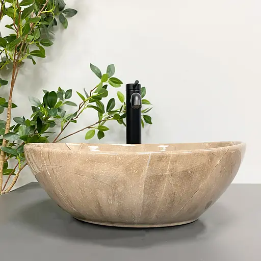 Умивальник VBI Parma brown stone glossy накладний VBI-011013, Коричневий - фото 4