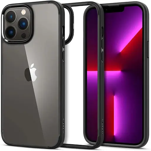 Оригинальный противоударный чехол Spigen Ultra Hybrid для iPhone 13 Pro Max (6.7") Matte Black (ACS03205) - фото 7