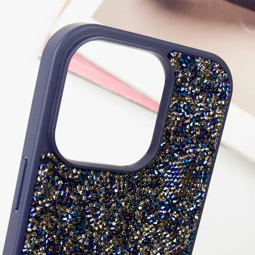 Чехол TPU Bling World Rock Diamond для Apple iPhone 12 Pro/12, 6.1 Синий - фото 4