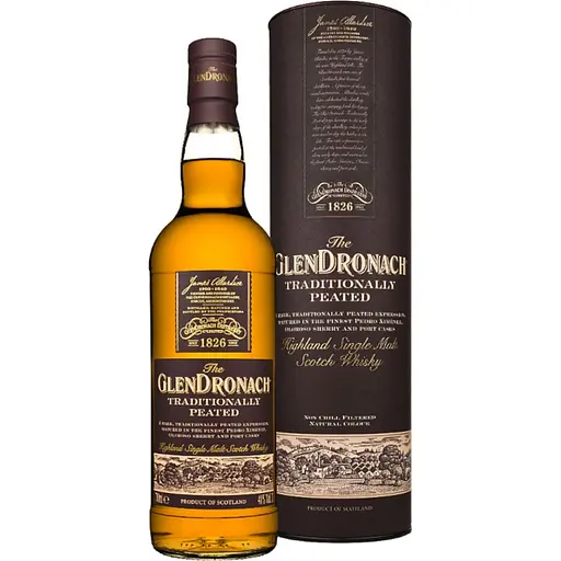 Віскі Glendronach Traditionally Peated Single Malt Scotch Whisky 48% 0.7 л в тубусі