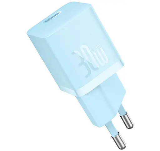 Зарядный адаптер быстрый Baseus GaN 5 FC mini USB-C 30 W (CCGN070603) синий - фото 1