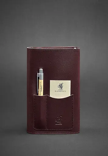 Шкіряний блокнот (Софт-бук) 2.0 бордовий - фото 4