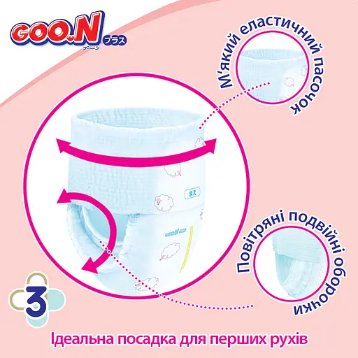 Упаковка трусиків-підгузків Goo.N Plus XL (12-20 кг) для дітей унісекс 76 шт. (38 шт. x 2 шт.) - фото 6