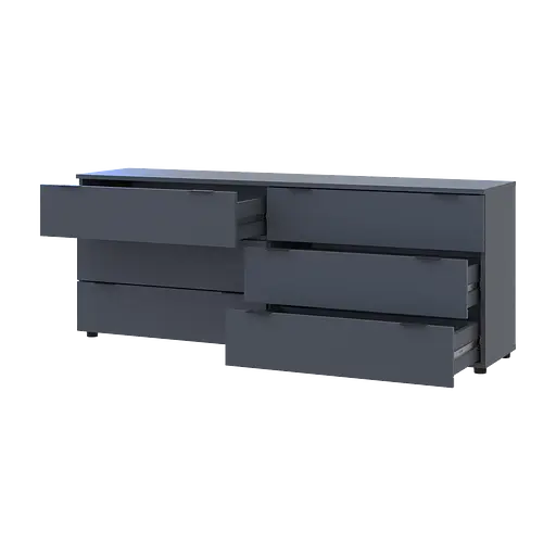 Комод Doros Рон 9 Графит 6 Ящик 160х38х62 (41516176) - фото 3