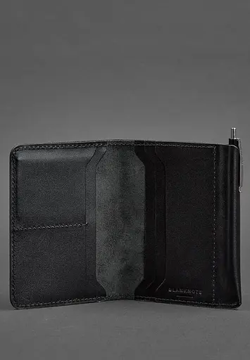 Кожаное портмоне 2.0 черное Краст - фото 3