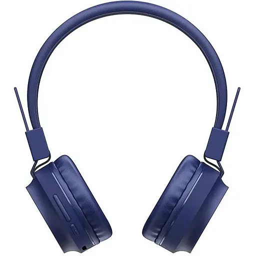 Бездротові накладні навушники Hoco Promise W25, BT5.0, MicroSD, AUX, 300mAh, 12h, blue
