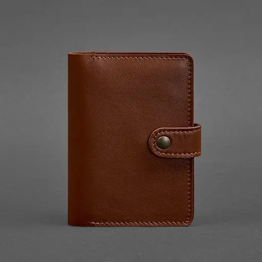 Шкіряна обкладинка для паспорта 3.0 світло-коричнева - фото 7