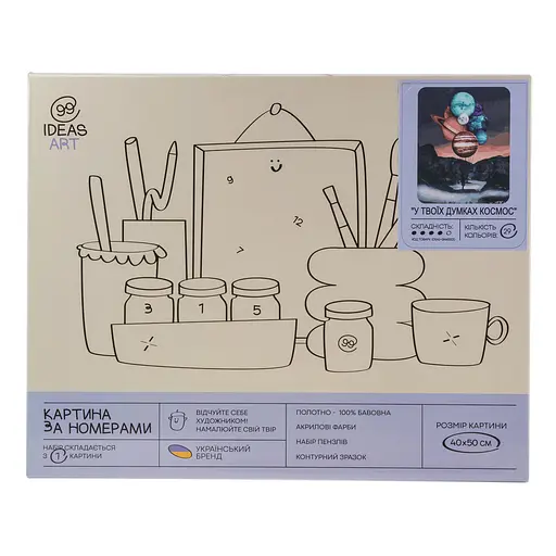 Набір для розпису по номерах "У твоїх думках космос" 40*50 см, IDEA2-GX45500, ТМ "99IDEAS" - фото 4