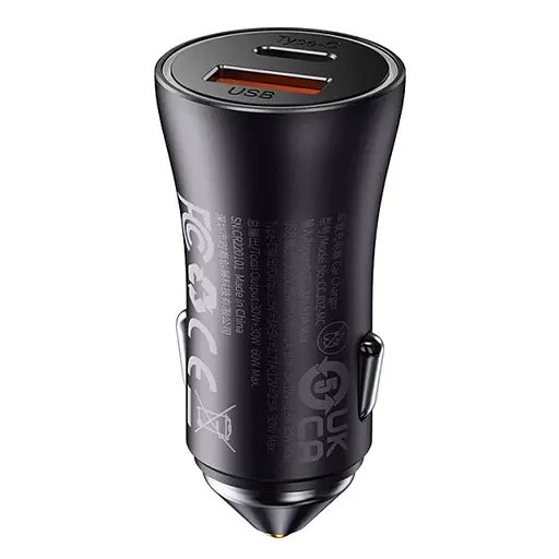 АЗП Baseus Golden Contactor Max Dual USB+Type-C 60W (CGJM0001) Темно-сірий - фото 2