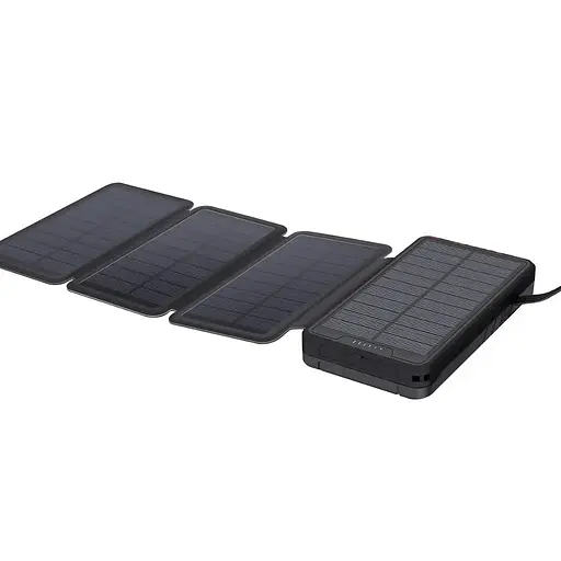 Универсальная зарядная батарея PowerBank iBattery YD-820S 26800mAh с солнечными панелями и фонариком (Черный) - фото 3