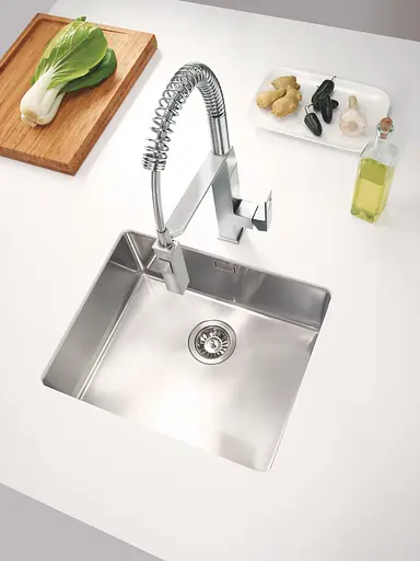 Змішувач для кухні з силіконовим виливом Grohe Eurocube 31395DC0, Нержавіюча сталь - фото 3