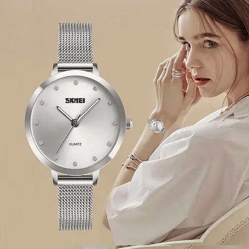 Женские классические часы Skmei 1291 angel (Серебристый) - фото 8